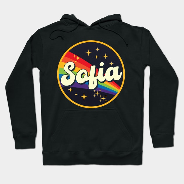 Sofia // Rainbow In Space Vintage Style Hoodie by LMW Art